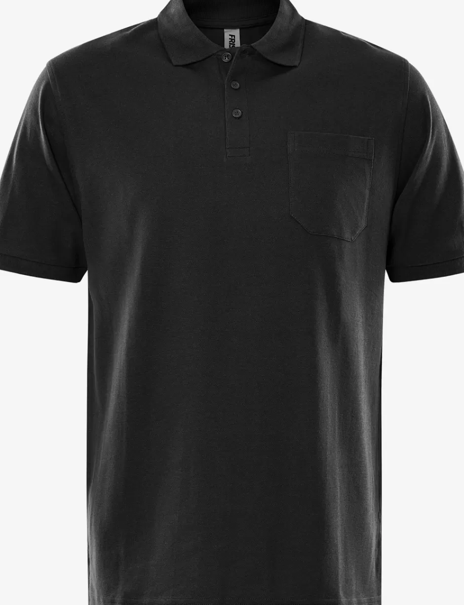 Sale Fristads Acode Heavy Poloshirt K/Æ Med Brystlomme Sort - 940