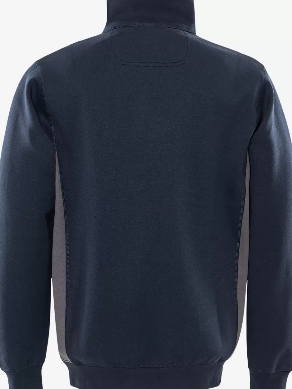 Sale Fristads Acode Sweatshirt Med Lynlås Marine/Grå - 586