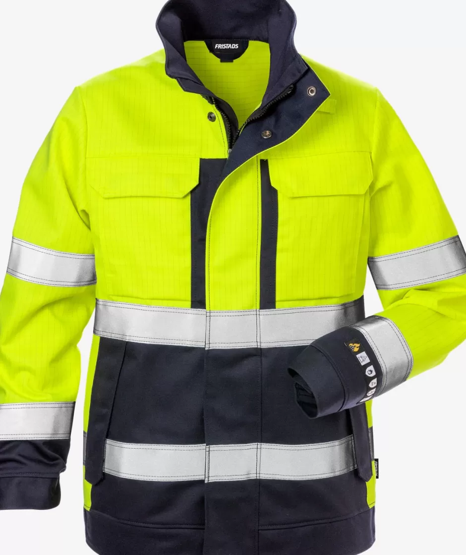 New Fristads Flame Hi Vis Jakke Dame Kl. 3, 4590 FLAM Hi-Vis gul/Marine - 171