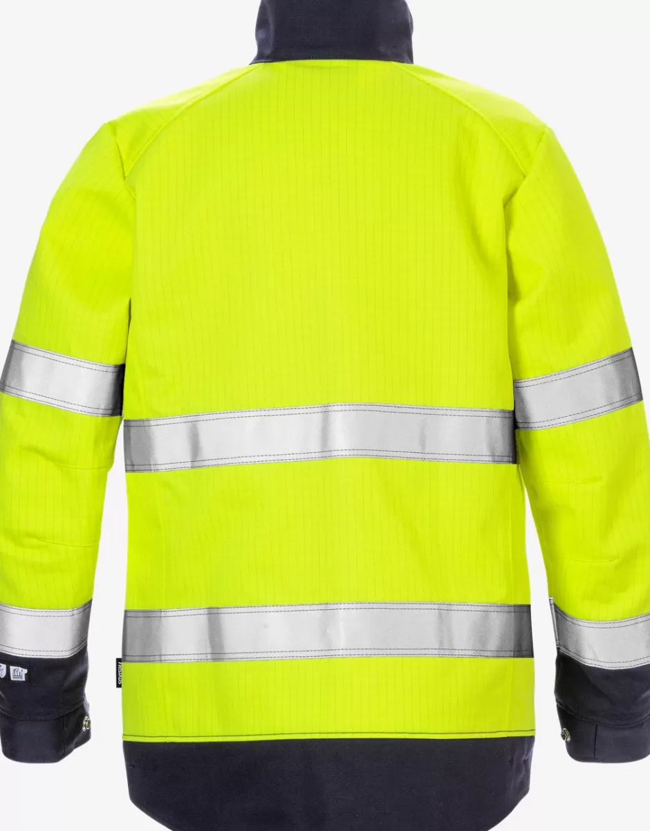 New Fristads Flame Hi Vis Jakke Dame Kl. 3, 4590 FLAM Hi-Vis gul/Marine - 171