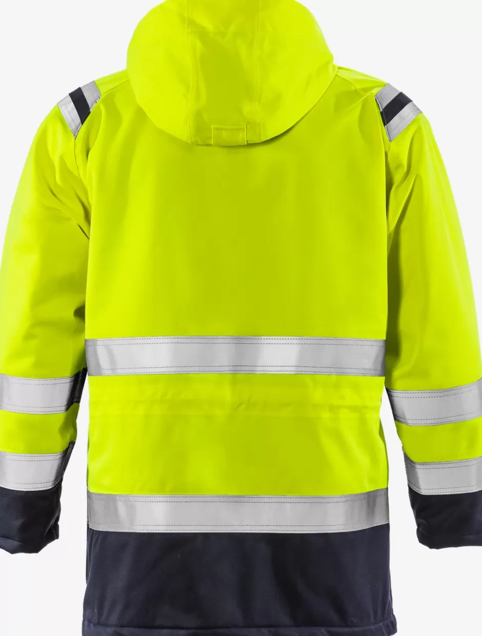 Best Sale Fristads Flamestat Hi Vis Airtech® Parka Jakke Kl.3 4086 ATHR Hi-Vis gul/Marine - 171