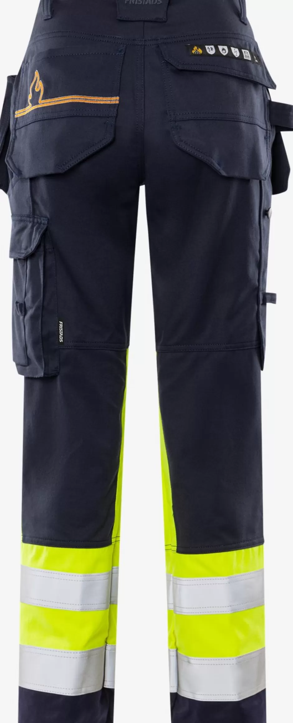 Cheap Fristads Flamestat Hi Vis Håndværker Stretchbukser Kl.1 2171 Dame ATHF Hi-Vis gul/Marine - 171