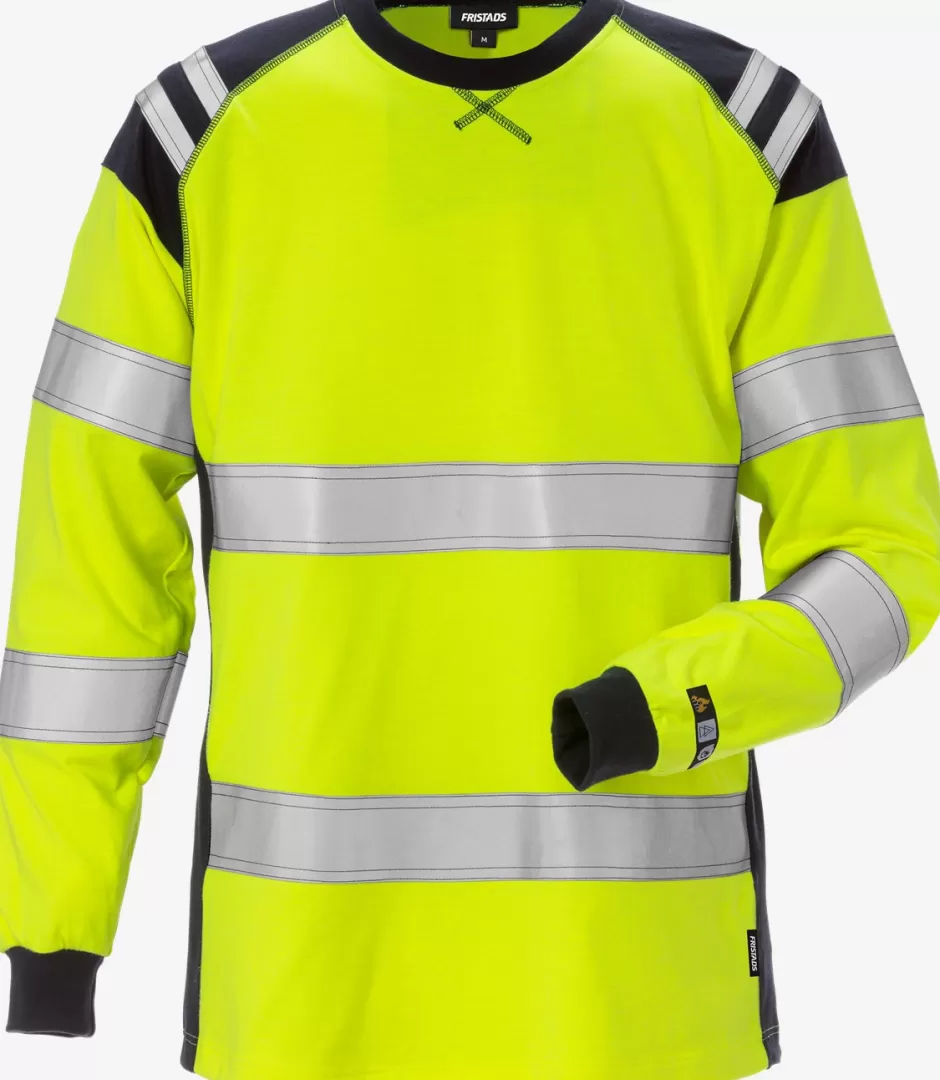 Best Fristads Flamestat Hi Vis Langærmet T-shirt Dame Kl. 3 TFLH Hi-Vis gul/Marine - 171