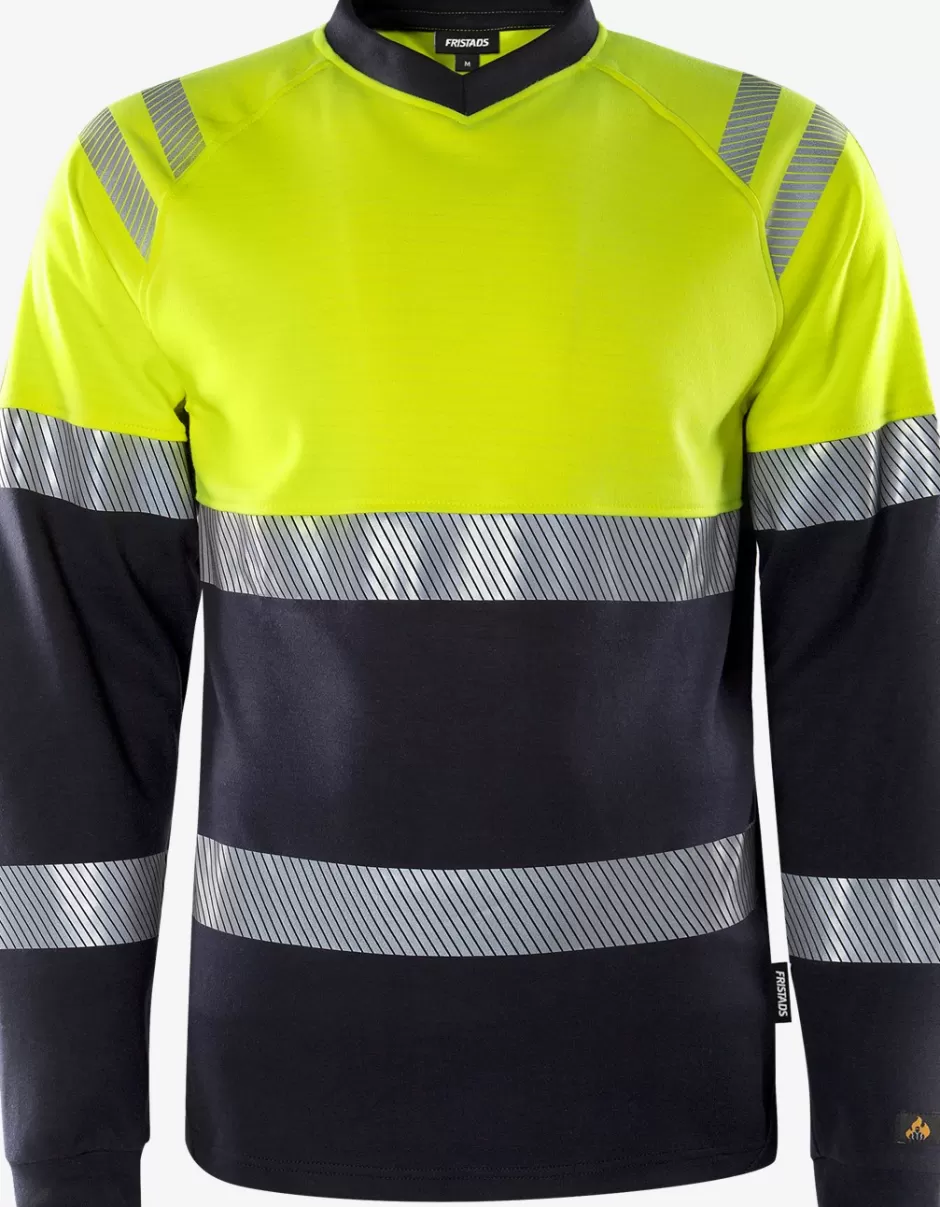 Cheap Fristads Flamestat Hi Vis Langærmet T-shirt Kl.1 7107 TFL Hi-Vis gul/Marine - 171