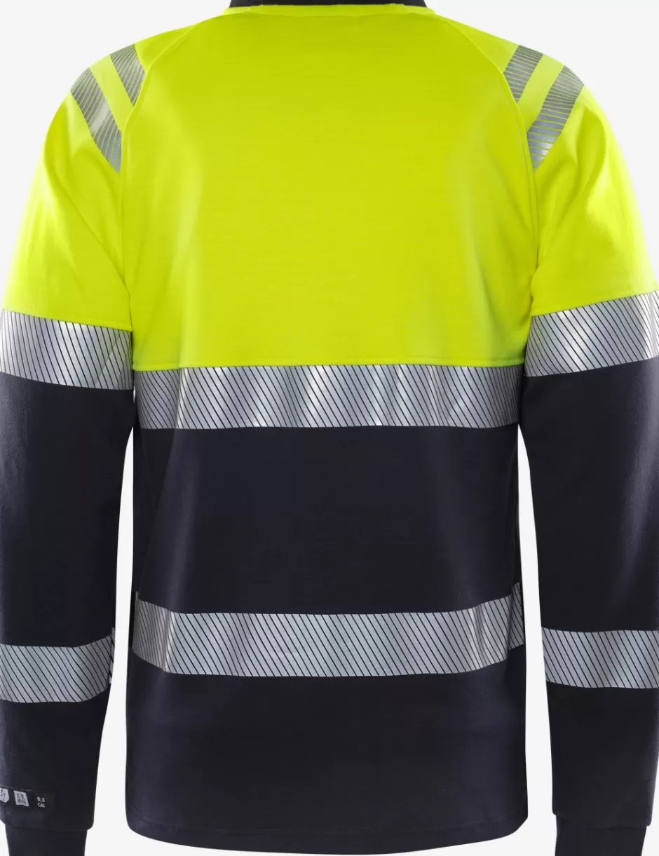 Cheap Fristads Flamestat Hi Vis Langærmet T-shirt Kl.1 7107 TFL Hi-Vis gul/Marine - 171