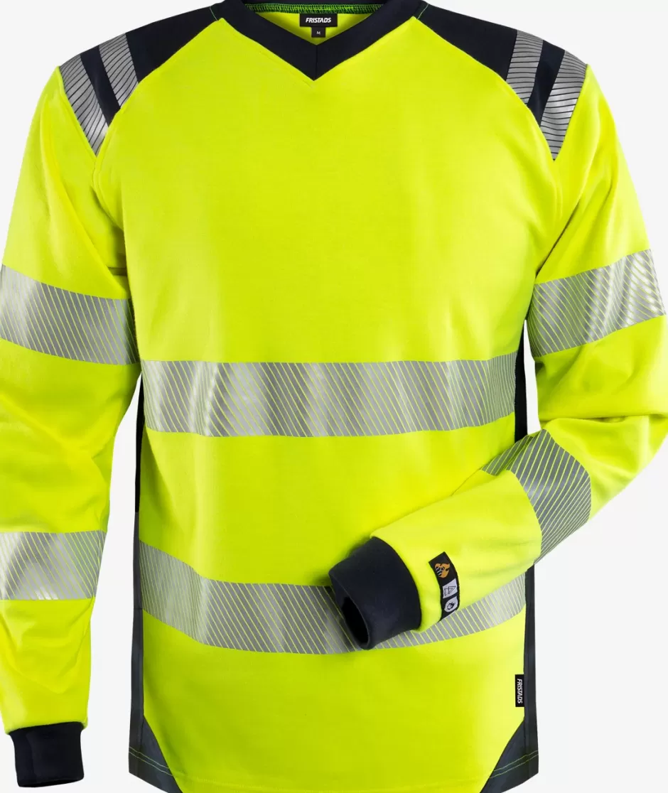 New Fristads Flamestat Hi Vis Langærmet T-shirt Kl.3 7359 TFL Hi-Vis gul/Marine - 171