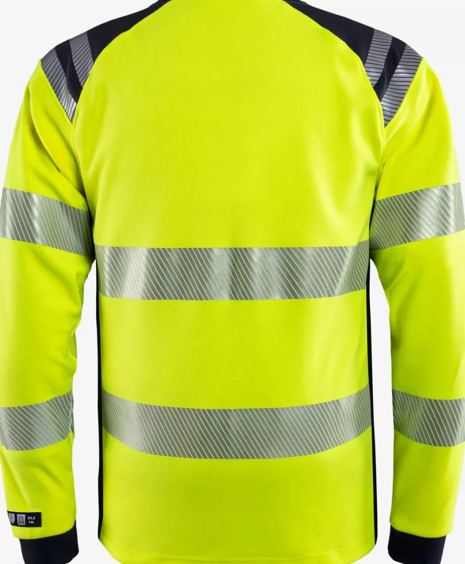 New Fristads Flamestat Hi Vis Langærmet T-shirt Kl.3 7359 TFL Hi-Vis gul/Marine - 171