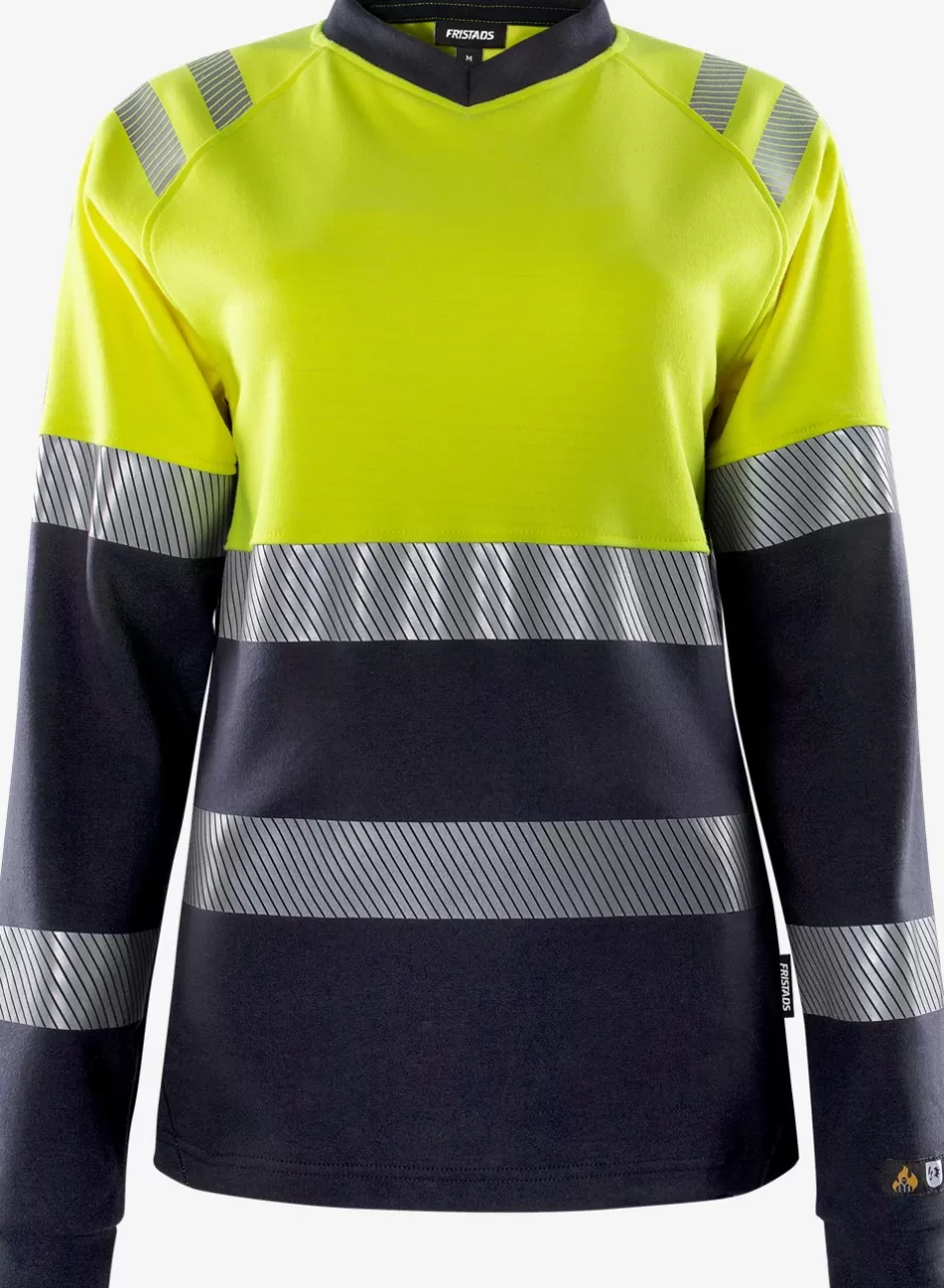 Best Sale Fristads Flamestat High Vis Langærmet T-shirt Dame Kl.1 7108 TFL Hi-Vis gul/Marine - 171