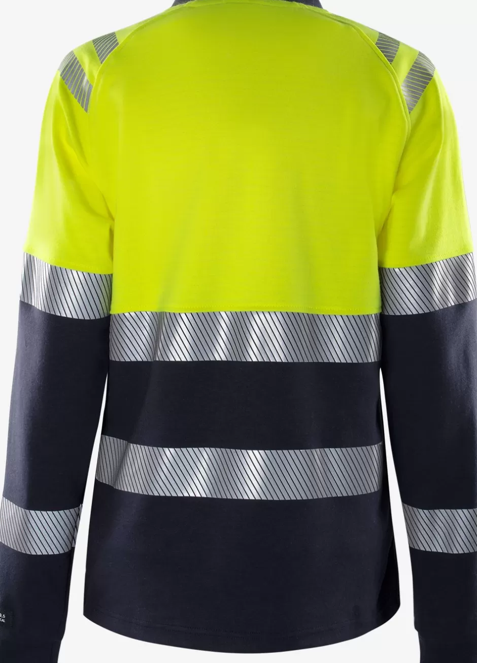 Best Sale Fristads Flamestat High Vis Langærmet T-shirt Dame Kl.1 7108 TFL Hi-Vis gul/Marine - 171