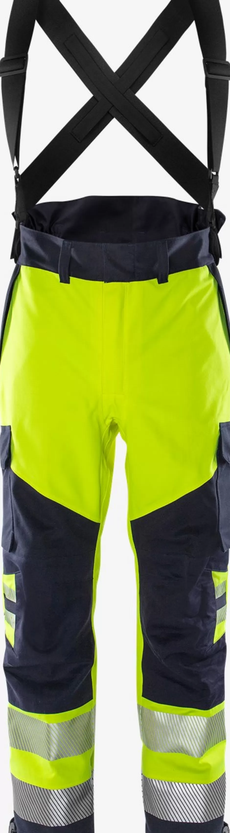 Clearance Fristads Flamestat HiVis Airtech® Skalbukser Klasse 2 2525 ATHR Hi-Vis gul/Marine - 171