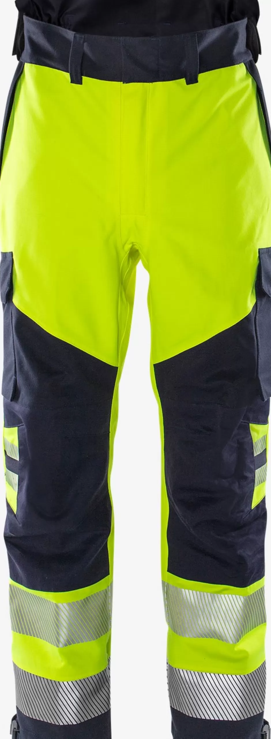 Clearance Fristads Flamestat HiVis Airtech® Skalbukser Klasse 2 2525 ATHR Hi-Vis gul/Marine - 171