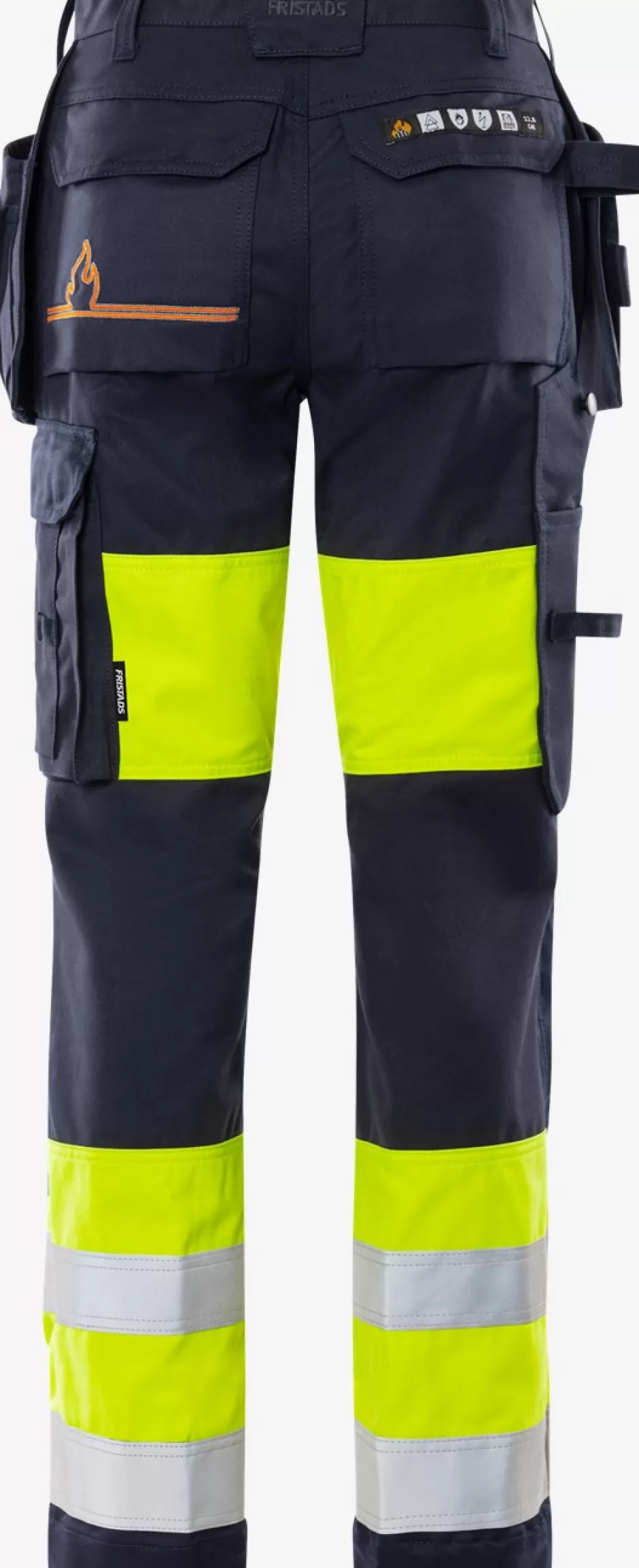 Outlet Fristads Flamestat HiVis Håndværkerbukser Dame Kl.1, 2777 ATHS Hi-Vis gul/Marine - 171