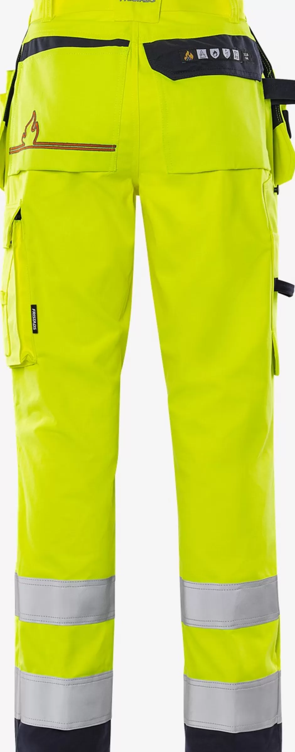 Discount Fristads Flamestat HiVis Håndværkerbukser Kl.2 2075 ATHS Hi-Vis gul/Marine - 171