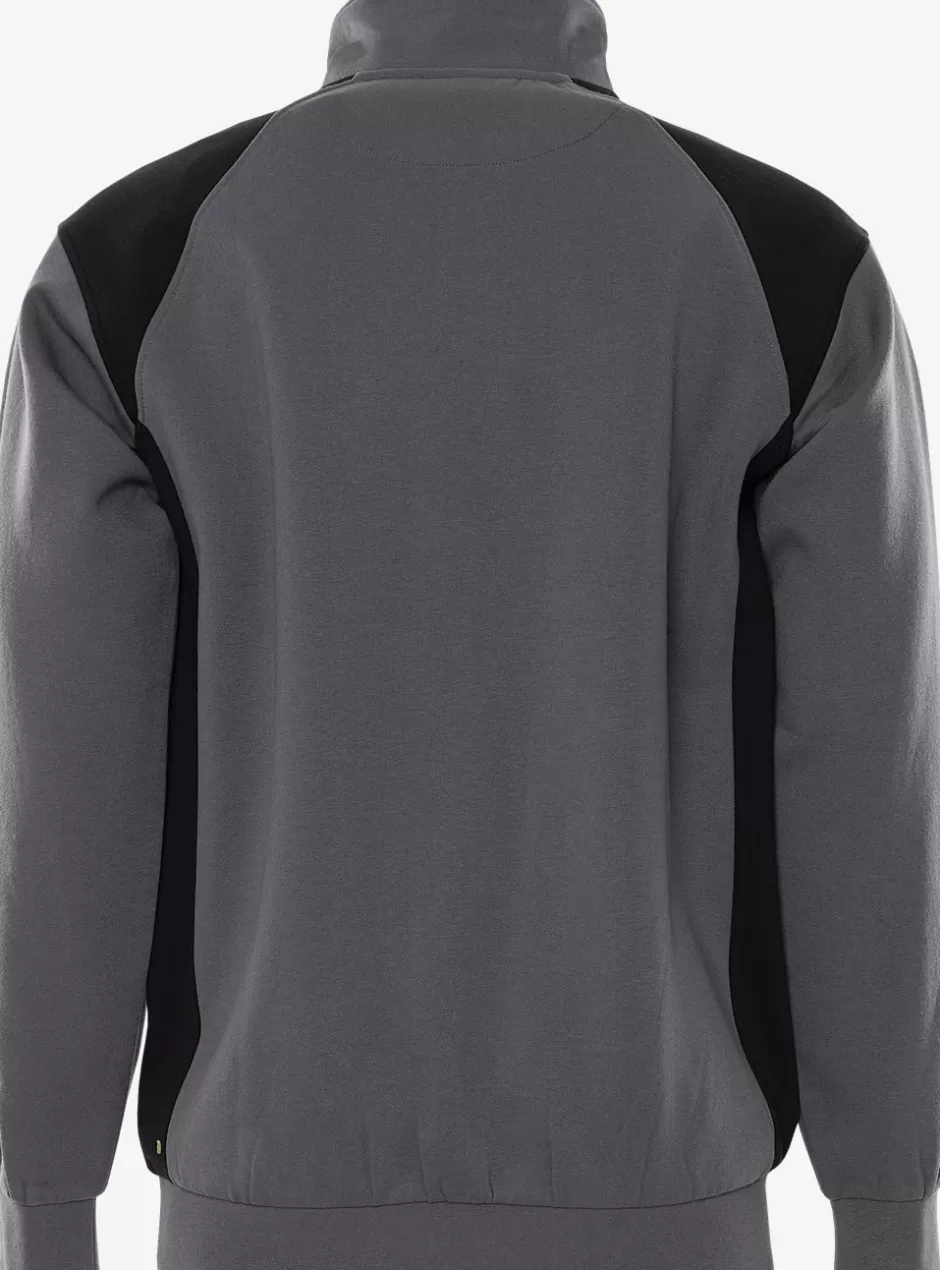 Best Sale Fristads Half Zip Sweatshirt 7048 GSM Grå/Sort - 896