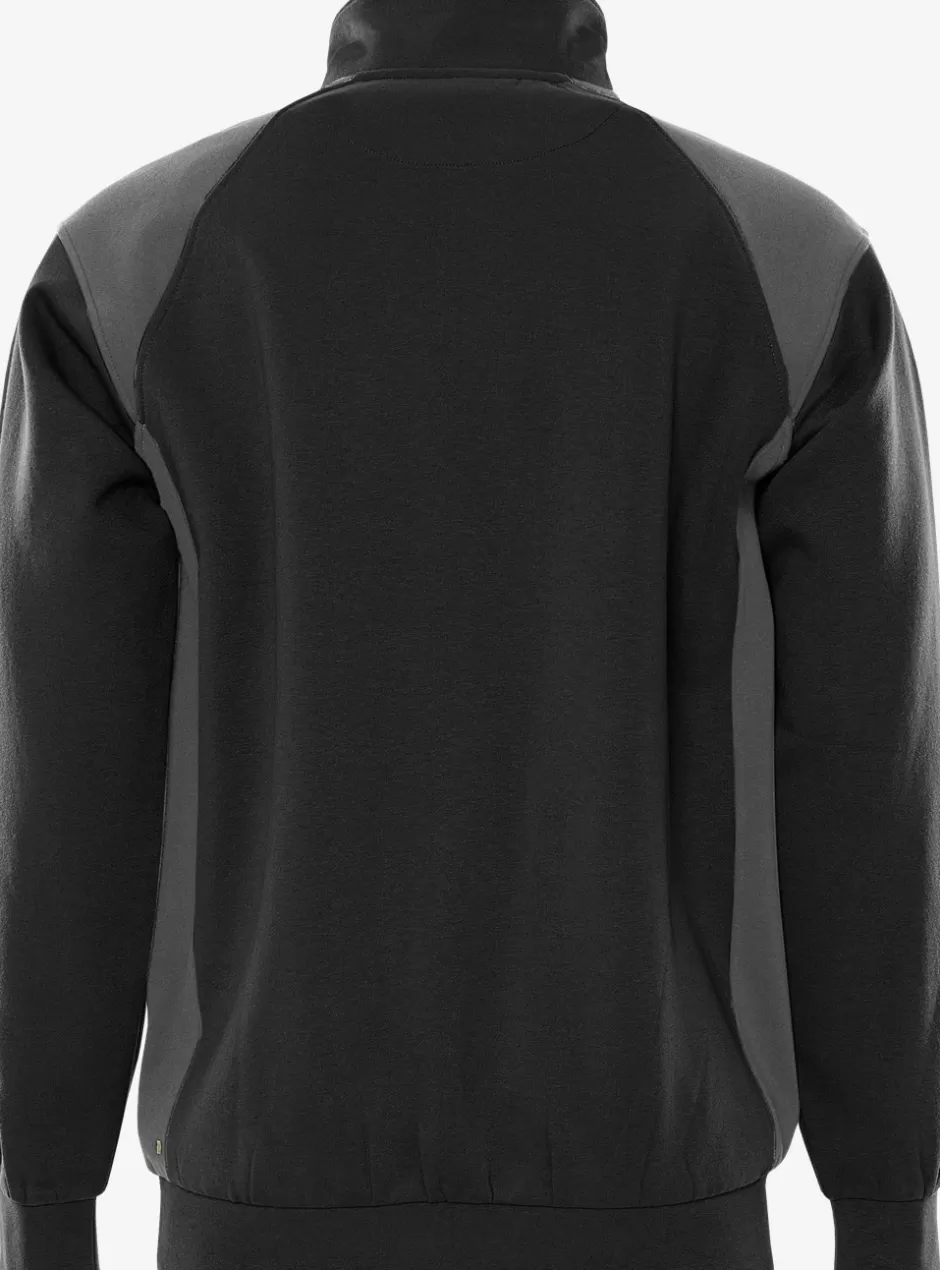 Fashion Fristads Half Zip Sweatshirt 7048 GSM Sort/grå - 996