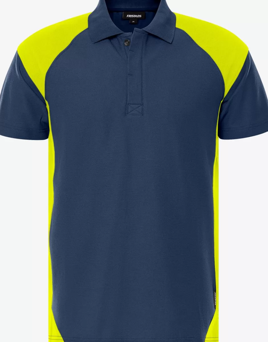 Clearance Fristads Heavy Poloshirt 7047 GPM Marine/Hi-Vis gul - 556