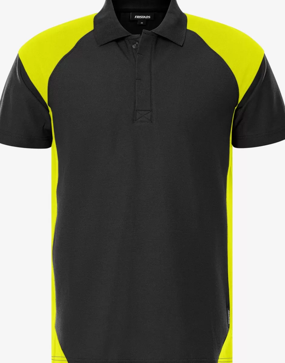 Best Sale Fristads Heavy Poloshirt 7047 GPM Sort/Hi-Vis gul - 982