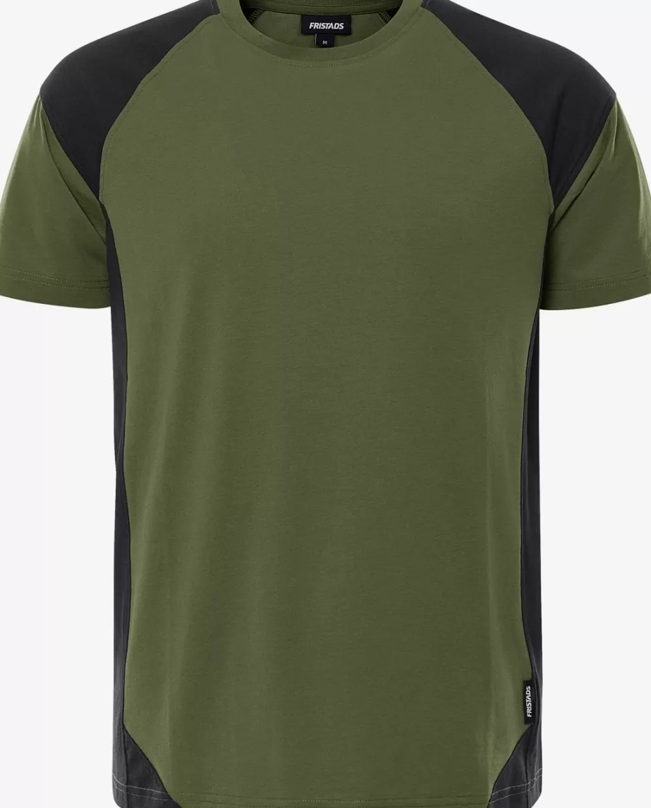 Clearance Fristads Heavy T-shirt 7046 GTM Armygrøn/Sort - 796