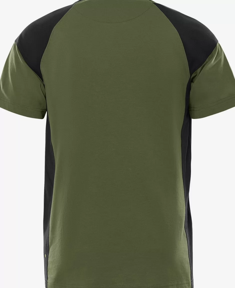 Clearance Fristads Heavy T-shirt 7046 GTM Armygrøn/Sort - 796