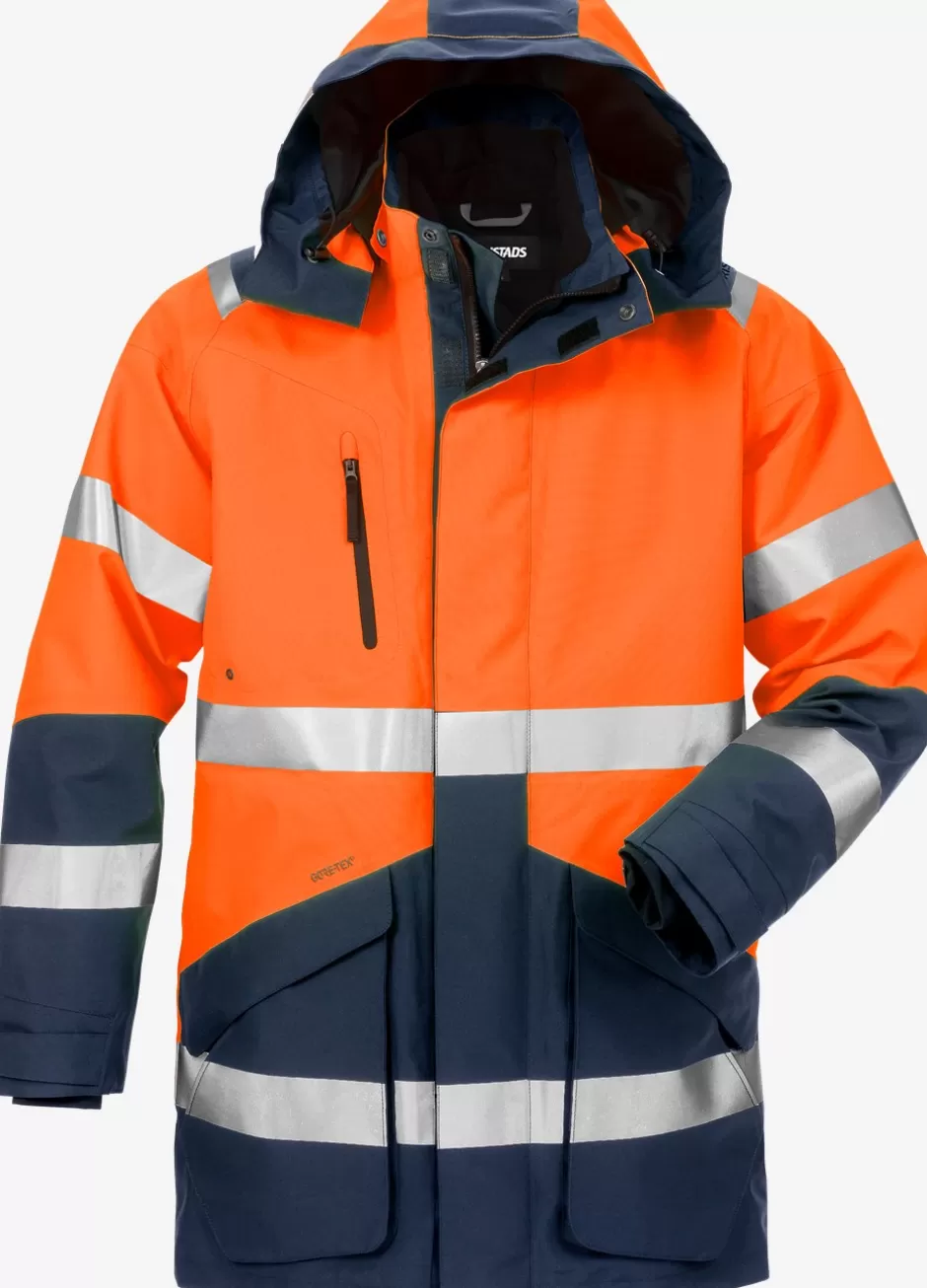 Shop Fristads Hi Vis GORE-TEX Vinterparka Kl.3 4989 Hi-Vis Orange/Marine - 271