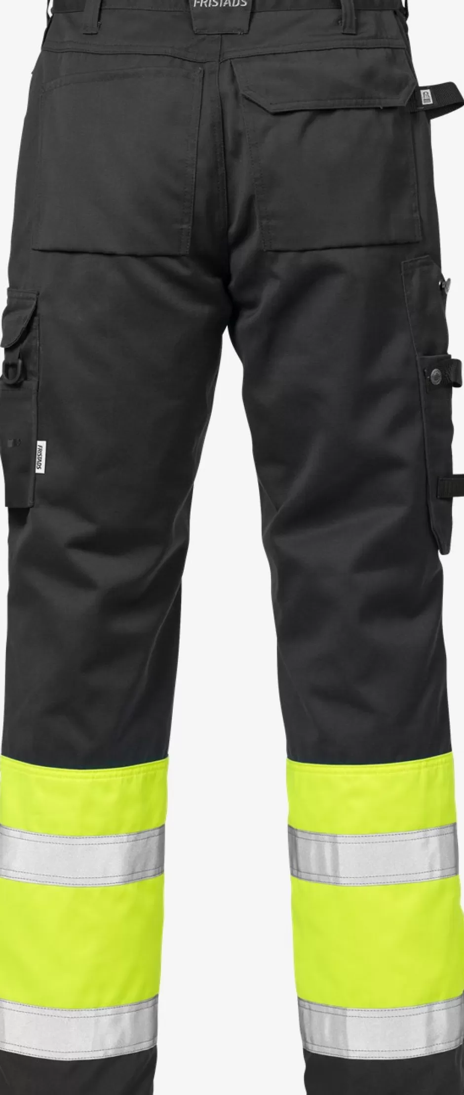 New Fristads Hi Vis Håndværker Bukser Kl.1 2029 Hi-Vis Gul/Sort - 196