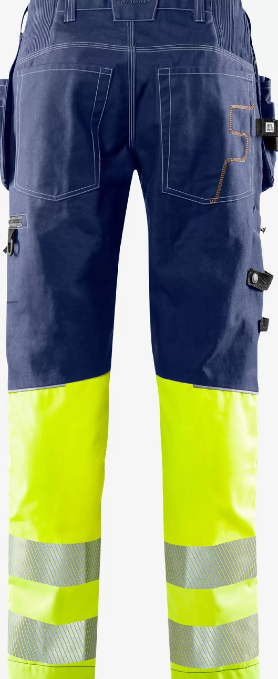 Fashion Fristads Hi Vis Håndværker Stretch Bukser Kl.1 2608 Hi-Vis gul/Marine - 171