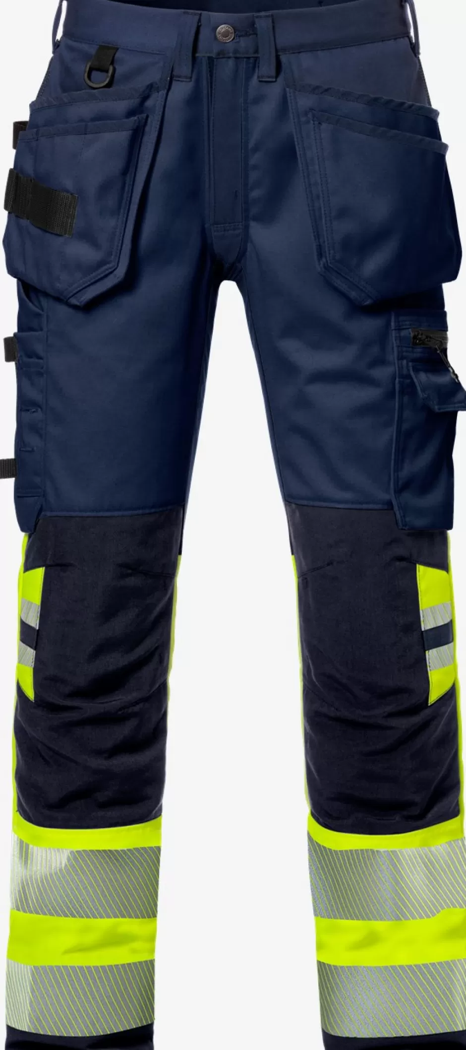 Hot Fristads Hi Vis Håndværker Stretch Bukser Kl.1 2706 Hi-Vis gul/Marine - 171