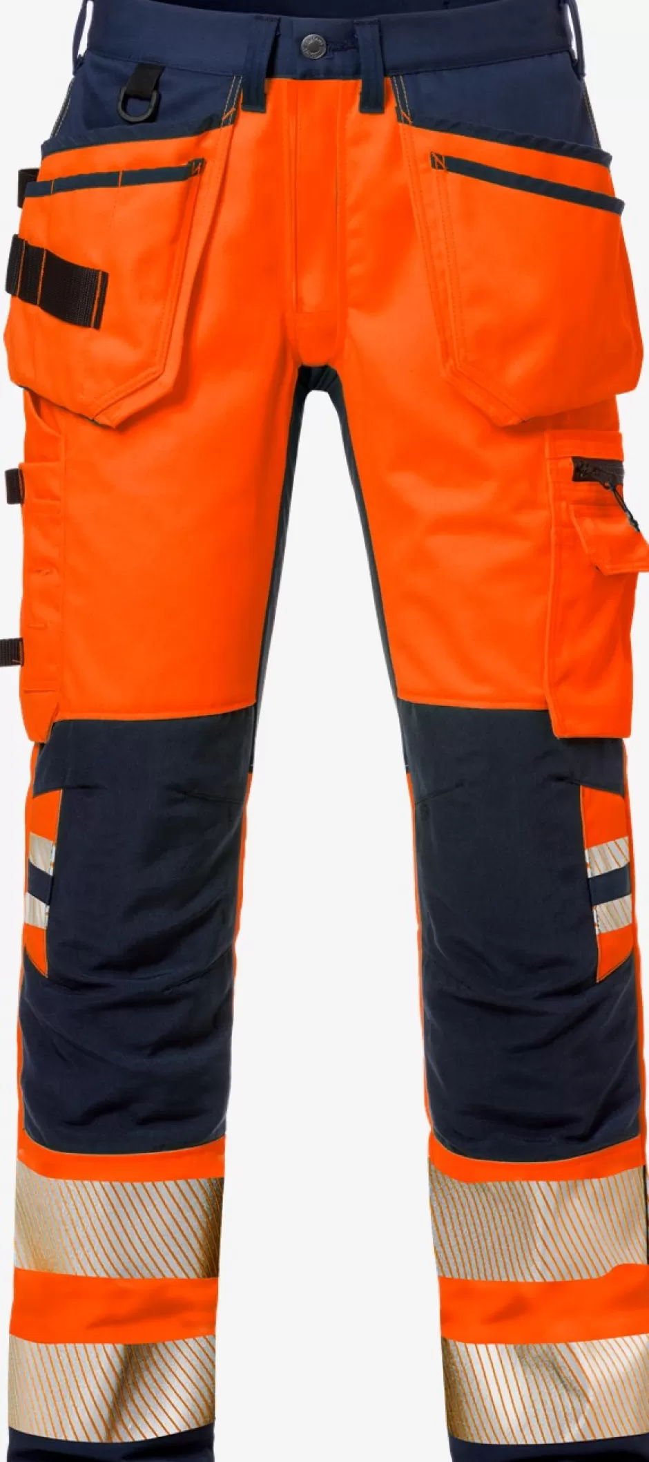 Cheap Fristads Hi Vis Håndværker Stretch Bukser Kl.2 2707 Hi-Vis Orange/Marine - 271