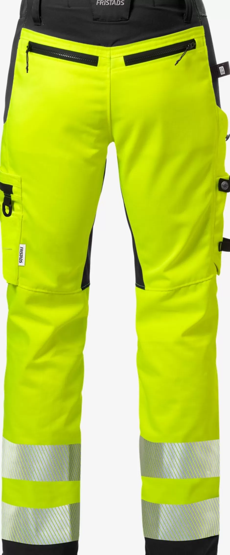 Hot Fristads Hi Vis Håndværker Stretch Bukser Kl.2 2707 Hi-Vis Gul/Sort - 196