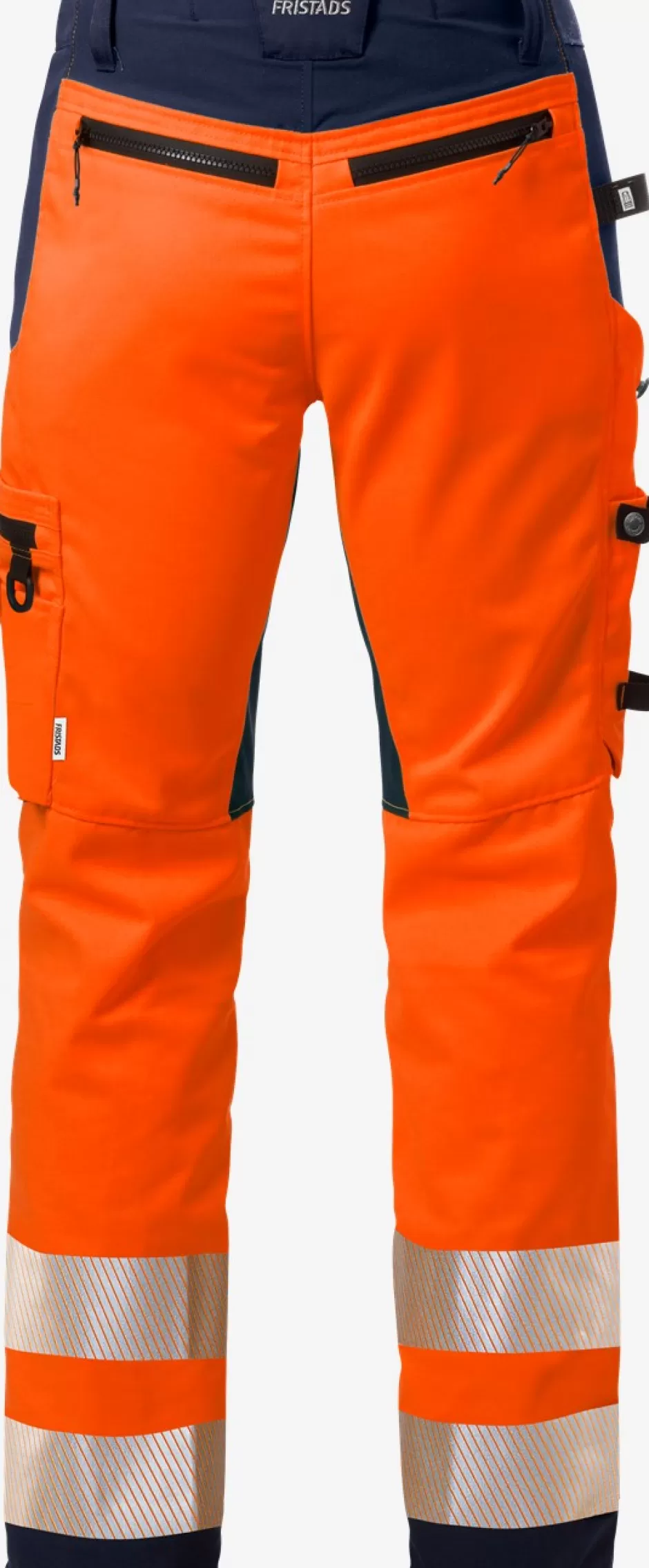 Store Fristads Hi Vis Håndværker Stretchbukser Dame Kl.2 2710 Hi-Vis Orange/Marine - 271