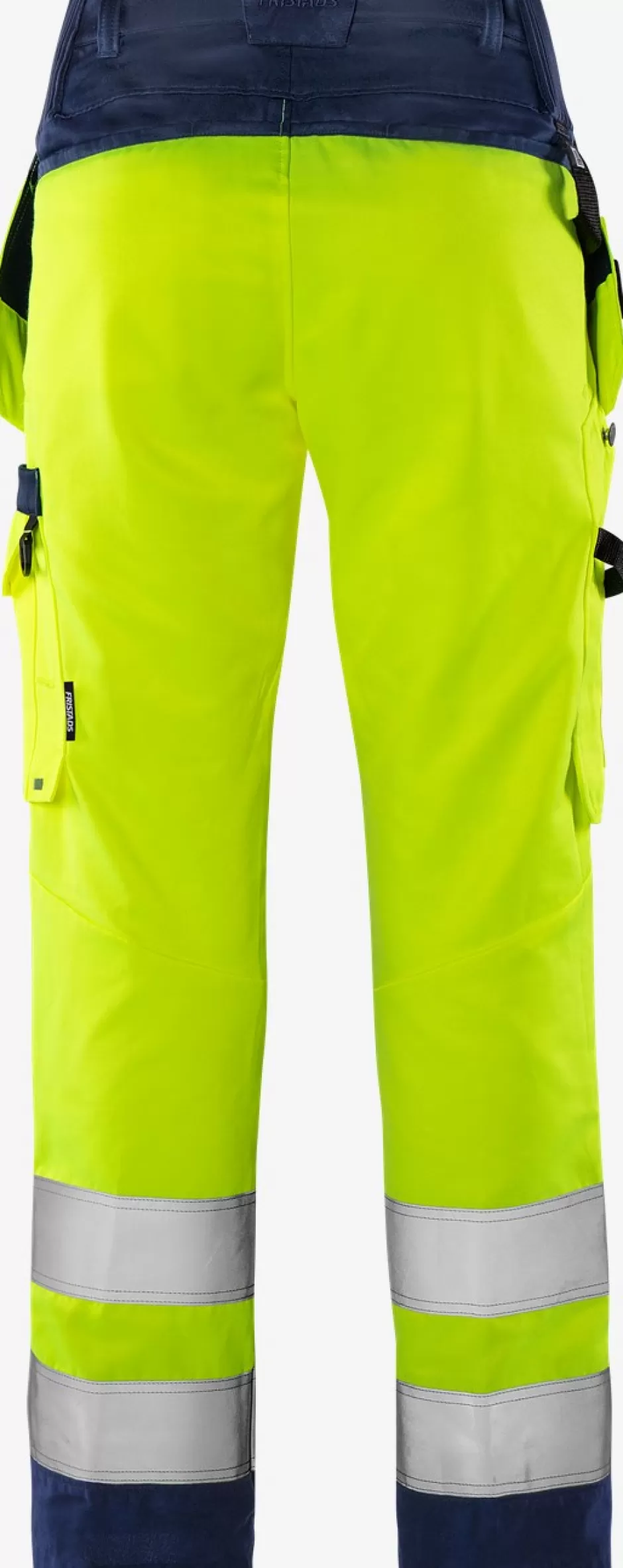 New Fristads Hi Vis Håndværkerbukser Dame Klasse 2 2671 GPLU Hi-Vis gul/Marine - 171