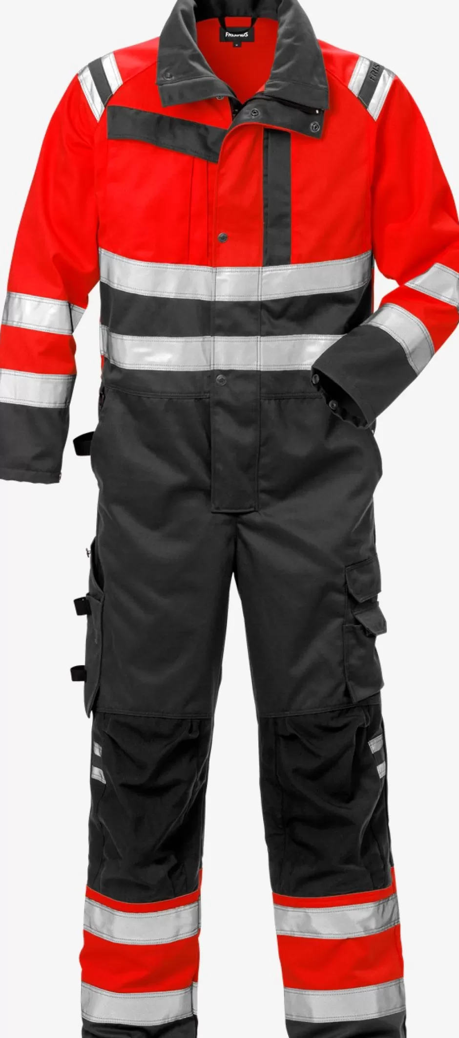 Best Sale Fristads Hi Vis Kedeldragt Kl.3 8026 Rød/sort - 396