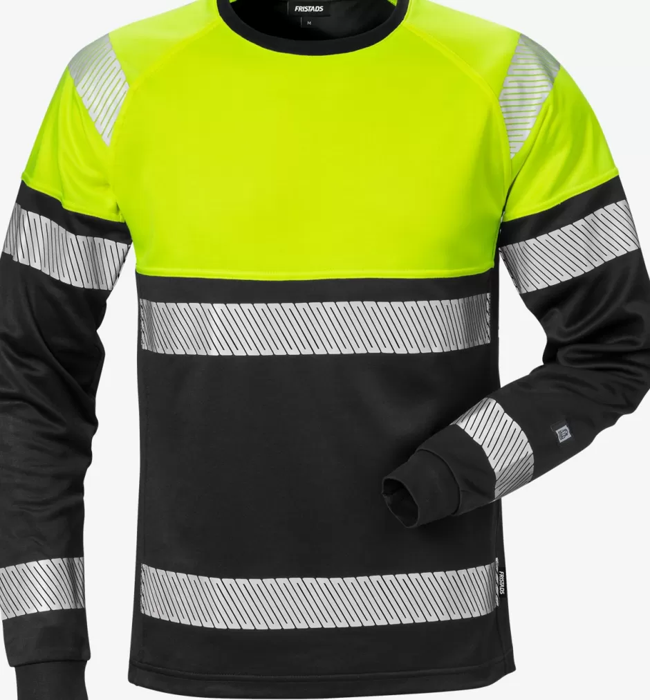 Discount Fristads Hi Vis Langærmet T-shirt Kl.1 7519 Hi-Vis Gul/Sort - 196