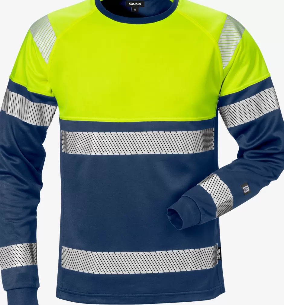 Discount Fristads Hi Vis Langærmet T-shirt Kl.1 7519 Hi-Vis gul/Marine - 171