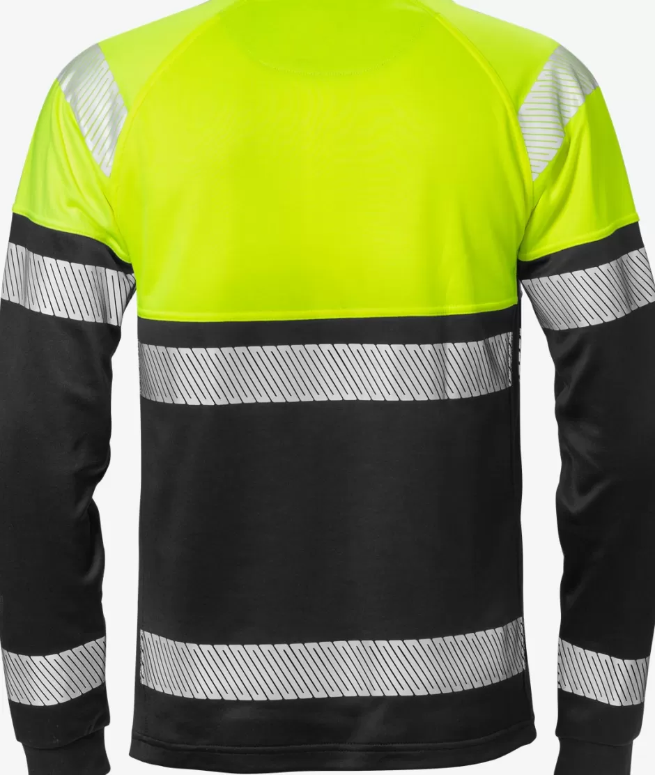 Discount Fristads Hi Vis Langærmet T-shirt Kl.1 7519 Hi-Vis Gul/Sort - 196