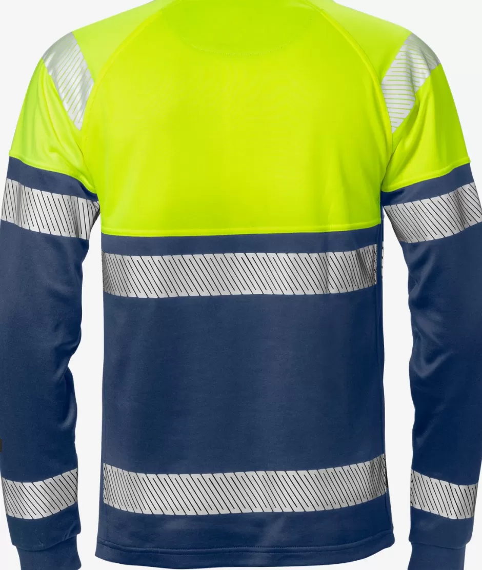 Discount Fristads Hi Vis Langærmet T-shirt Kl.1 7519 Hi-Vis gul/Marine - 171