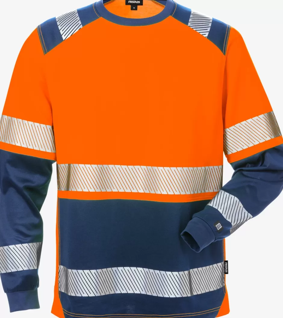 Best Fristads Hi Vis Langærmet T-shirt Kl.2 7457 Hi-Vis Orange/Marine - 271