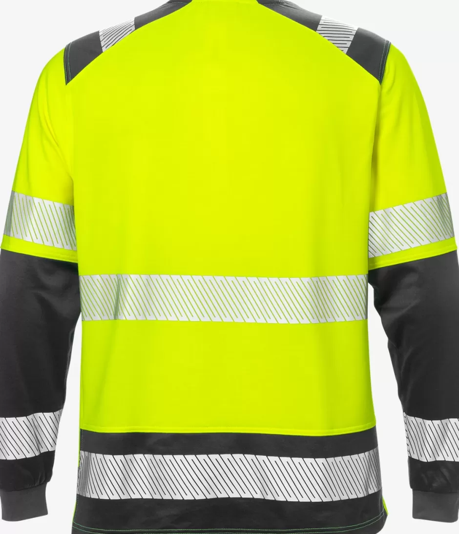 Fashion Fristads Hi Vis Langærmet T-shirt Kl.2 7457 Hi-Vis Gul/Sort - 196