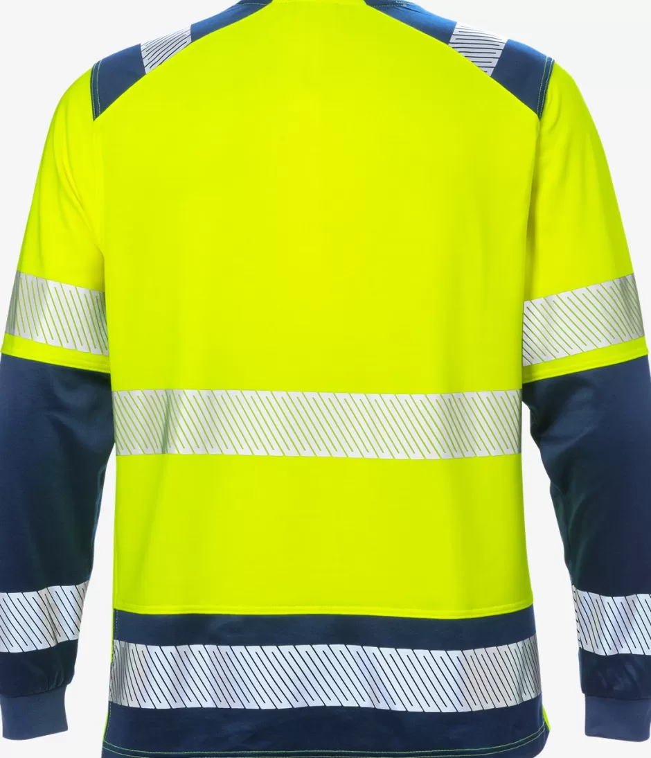 Flash Sale Fristads Hi Vis Langærmet T-shirt Kl.2 7457 Hi-Vis gul/Marine - 171