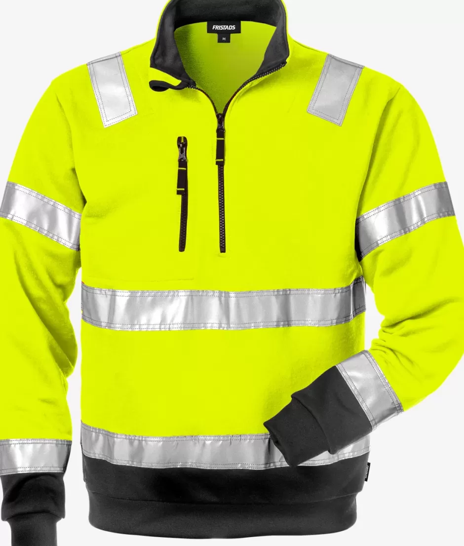 Best Sale Fristads Hi Vis Lynlås Sweatshirt Kl.3 728 Hi-Vis Gul/Sort - 196