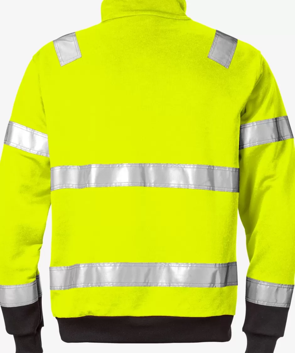 Best Sale Fristads Hi Vis Lynlås Sweatshirt Kl.3 728 Hi-Vis Gul/Sort - 196