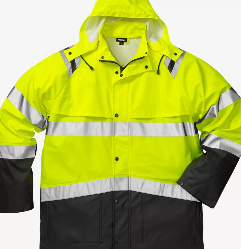 Sale Fristads Hi Vis Regnjakke Kl.3 4624 Hi-Vis Gul/Sort - 196