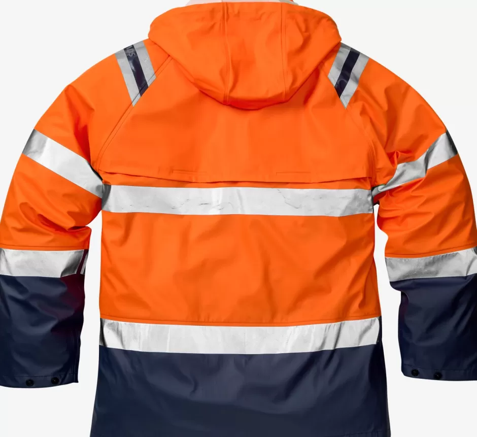 Outlet Fristads Hi Vis Regnjakke Kl.3 4624 Hi-Vis Orange/Marine - 271