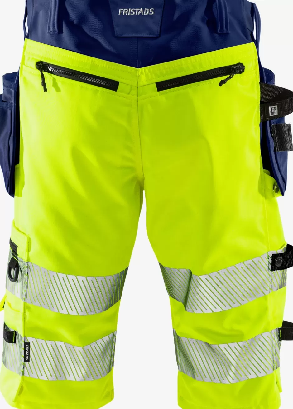 Outlet Fristads Hi Vis Stretch Shorts Kl. 1 2509 PLU Hi-Vis gul/Marine - 171