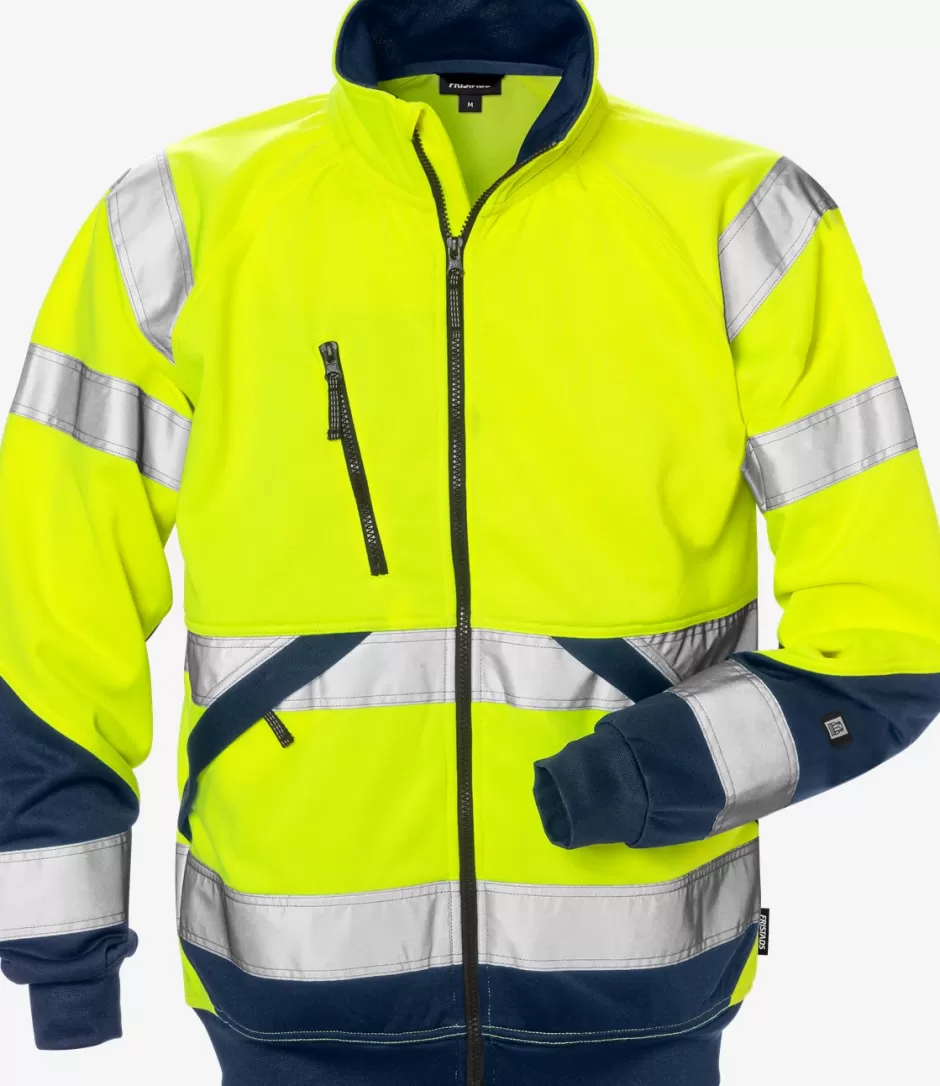 Outlet Fristads Hi Vis Sweat Jakke Kl.3 7426 SHV Hi-Vis gul/Marine - 171