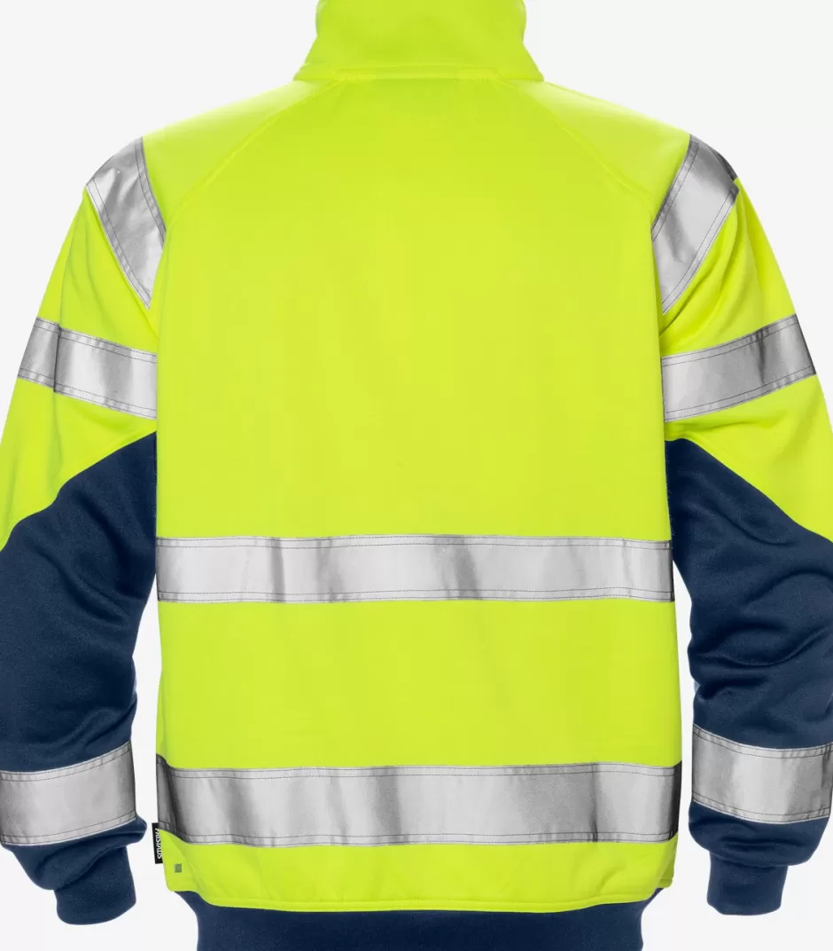 Outlet Fristads Hi Vis Sweat Jakke Kl.3 7426 SHV Hi-Vis gul/Marine - 171