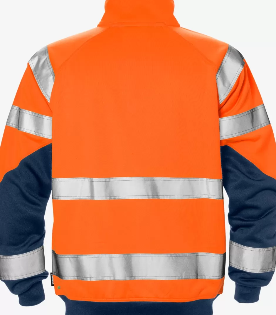 Discount Fristads Hi Vis Sweat Jakke Kl.3 7426 SHV Hi-Vis Orange/Marine - 271