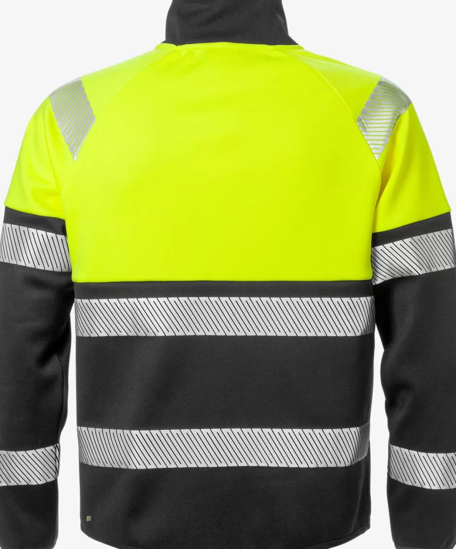 New Fristads Hi Vis Sweat Jakke Kl. 1 4517 Hi-Vis Gul/Sort - 196