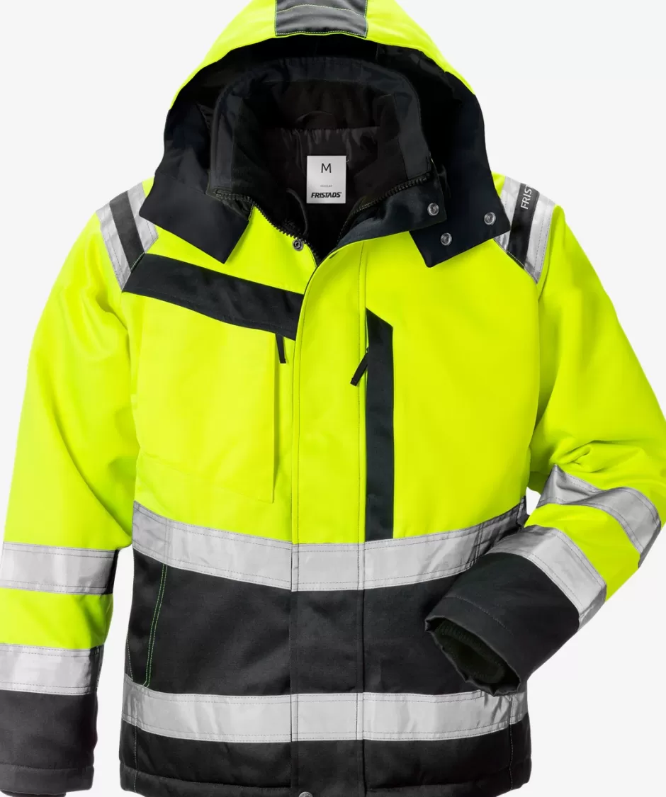 Outlet Fristads Hi Vis Vinter Jakke Dame Kl.3 4143 PP Hi-Vis Gul/Sort - 196