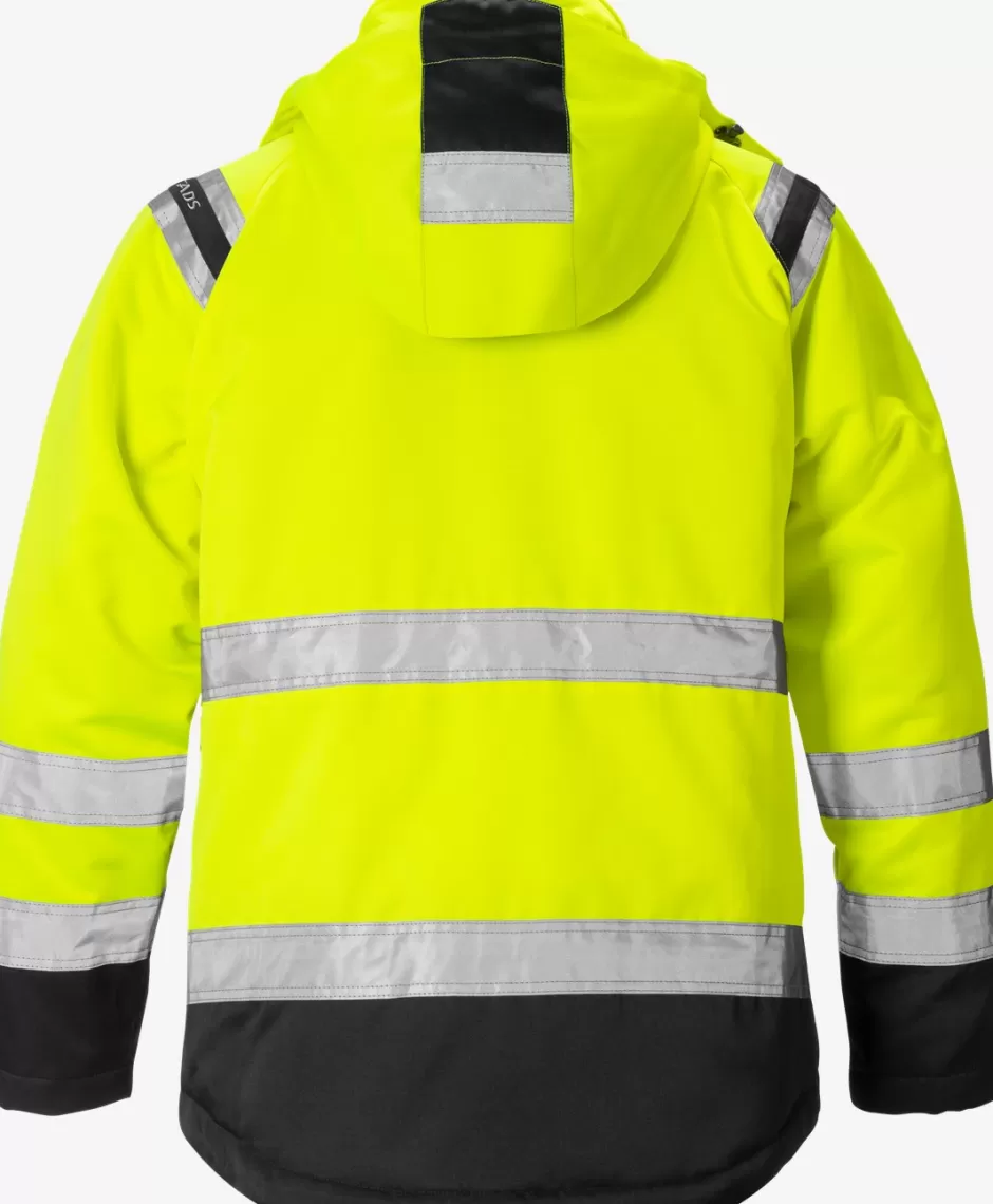 Outlet Fristads Hi Vis Vinter Jakke Dame Kl.3 4143 PP Hi-Vis Gul/Sort - 196